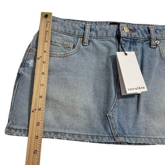 NWT Retrofete Darlinda Mini Micro Denim Jean Skirt Women's Size SMALL - Picture 8 of 12